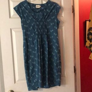 Blue print cotton dress
